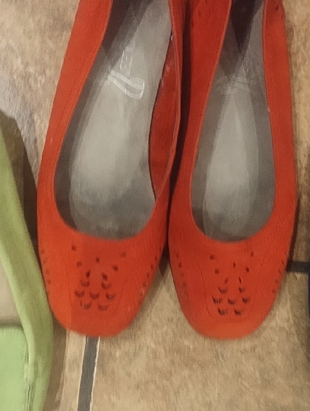 #0132 AEROSOLES 3 Pair Suede Slip-On Loafers in Blue, Red, and Green - Picture 5 of 10